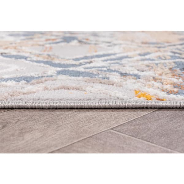 Lena Coral 2 ft. x 6 ft. Distressed Geometric Runner Rug
