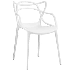 Entangled White Dining Arm Chair