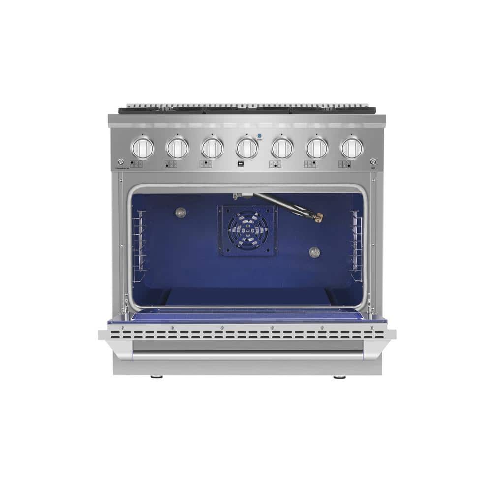 Empava 36" Stainless Steel Convection Gas Range with 6 Burners