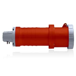100 Amp 480-Volt 3-Phase, 3P, 4-Watt North American Pin and Sleeve Connector Industrial Grade IP67 Watertight, Red