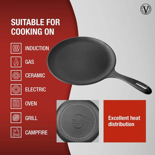 Victoria Cast Iron in Comal Griddle and Crepe Pan, Seasoned