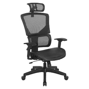 639 Series Mesh Seat and Back with Headrest Ergonomic Executive Chair in Black with Adjustable Arms