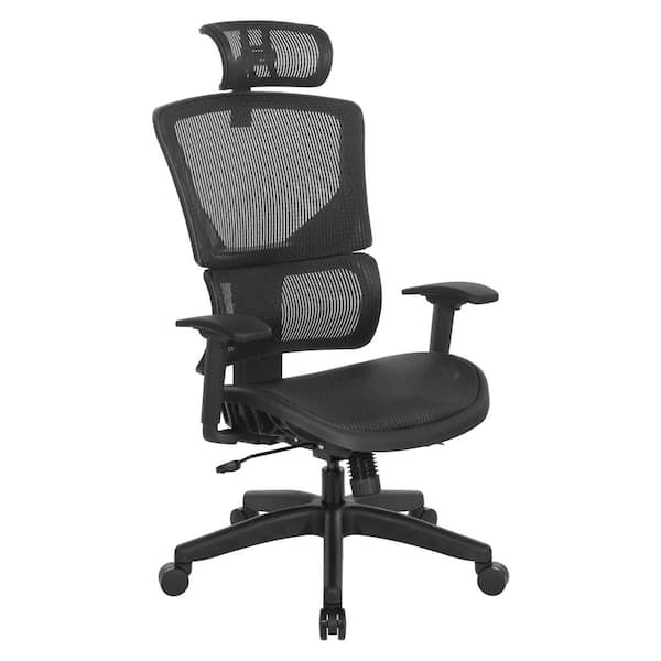 Unbranded 639 Series Mesh Seat and Back with Headrest Ergonomic Executive Chair in Black with Adjustable Arms