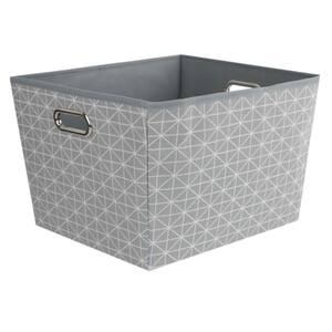 10 in. H x 13 in. W x 15 in. D Gray Fabric Cube Storage Bin