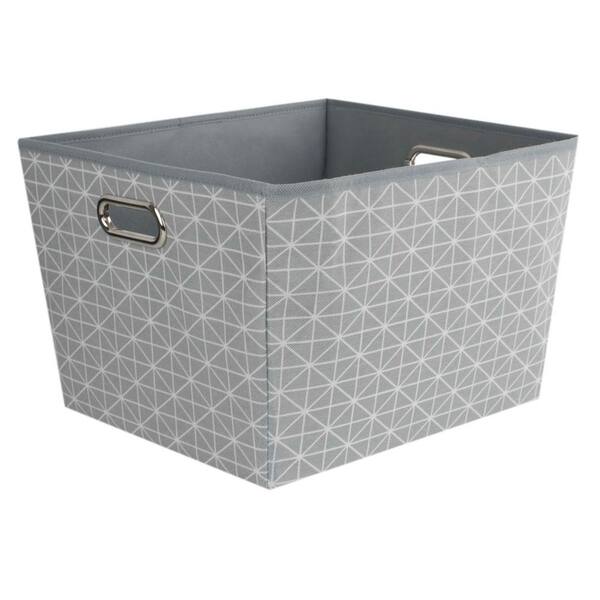 10 in. H x 10 in. W x 15 in. D Gray Fabric Cube Storage Bin