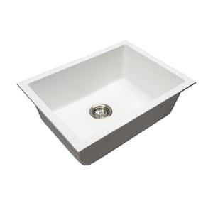 24 Undermount Single Bowl White Quartz Kitchen Sink