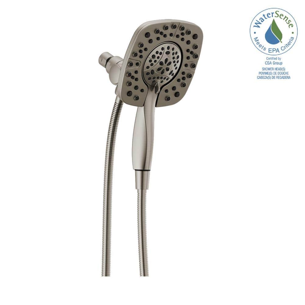 Stainless Steel Square Dual Shower Head with Handheld Spray