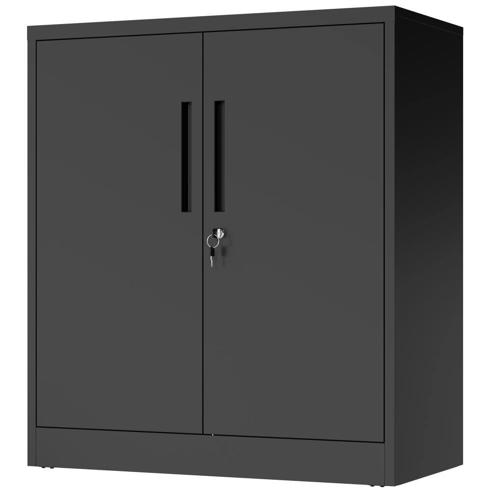 "35.4"" H 2-Door Metal Storage Cabinet with 3-Point Lock, Heavy Duty Steel Cabinet with 2 Adjustable Shelves (150lb Each)," price history on PriceWatchPro