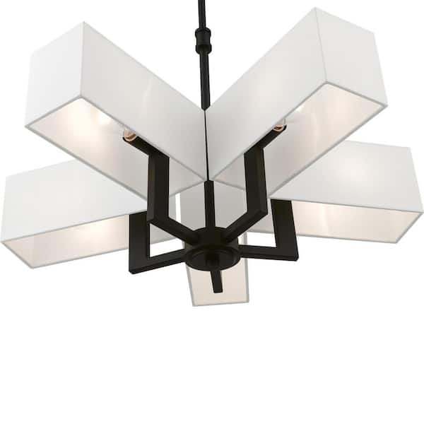 AVIANCE LIGHTING Fountaine 5-Light Black Chandelier with Off AVIANCE LIGHTING Fountaine 5-Light Black Chandelier with Off