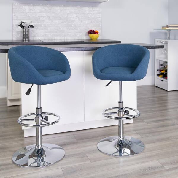 Blue and chrome online bar stools