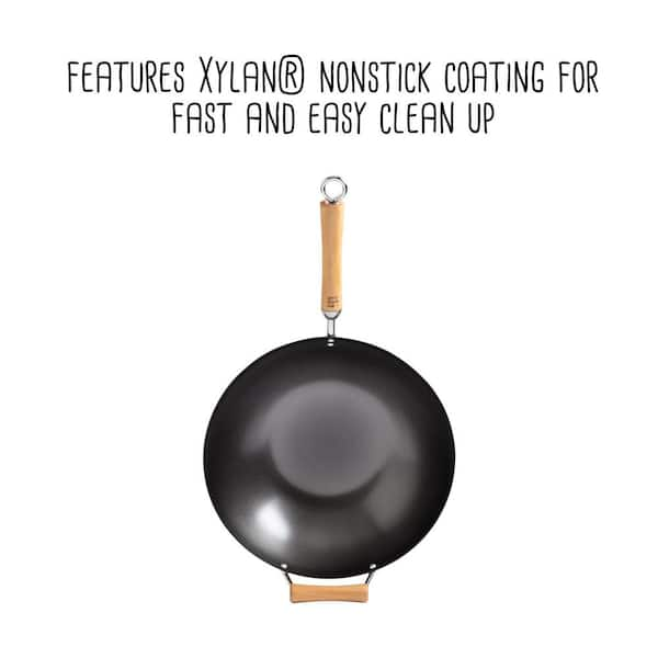 Ecolution ecolution non-stick carbon steel wok with soft touch