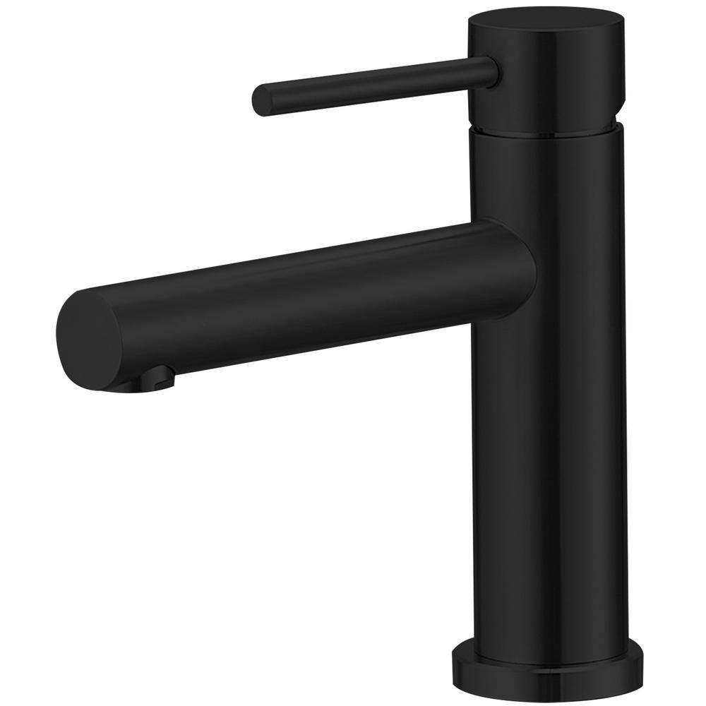 Single-Handle Single Hole Low-Arc Bathroom Faucet with Deckplate and Pop-Up Drain in Matte Black price history on PriceWatchPro