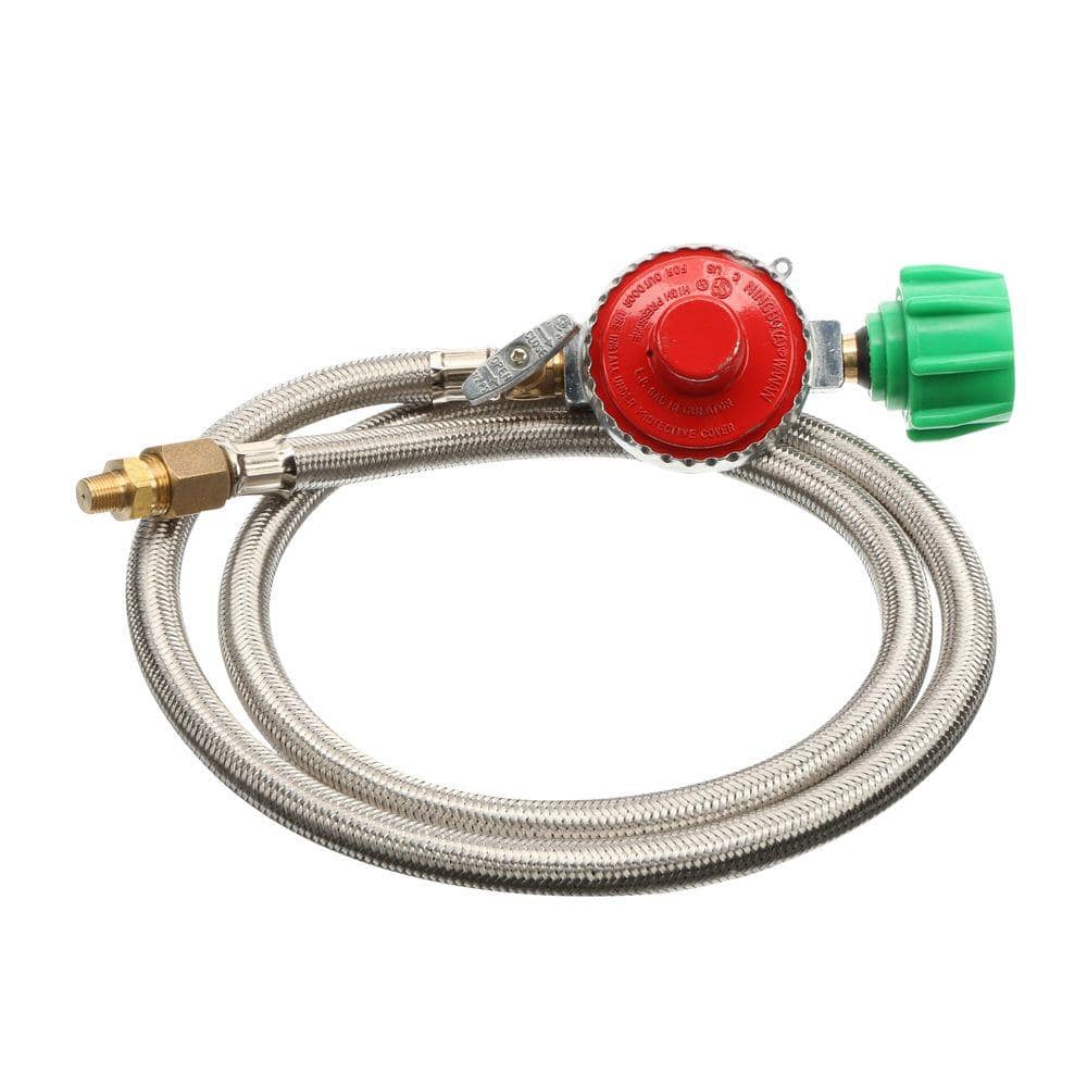 0-5 PSI Adjustable Regulator with Stainless Braided Hose Bayou Classic M5HPR 