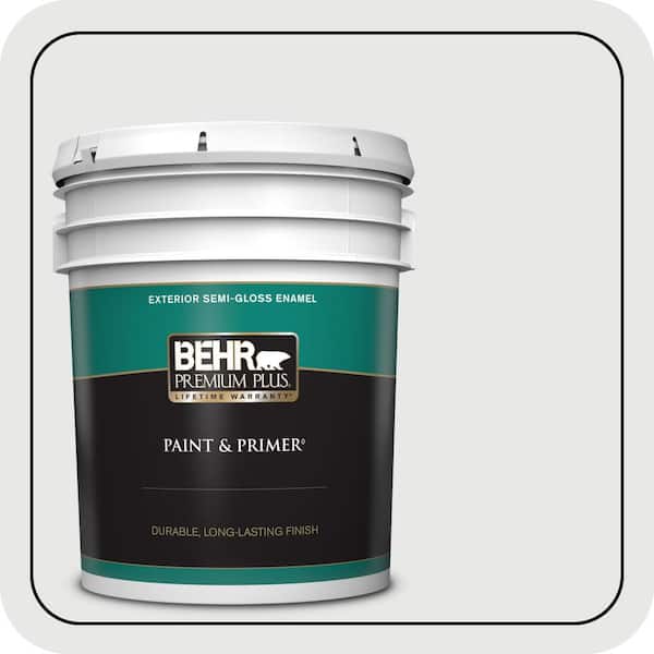 BEHR PREMIUM PLUS 5 gal. #ECC-35-2 Quartz Stone Semi-Gloss Enamel Exterior Paint & Primer