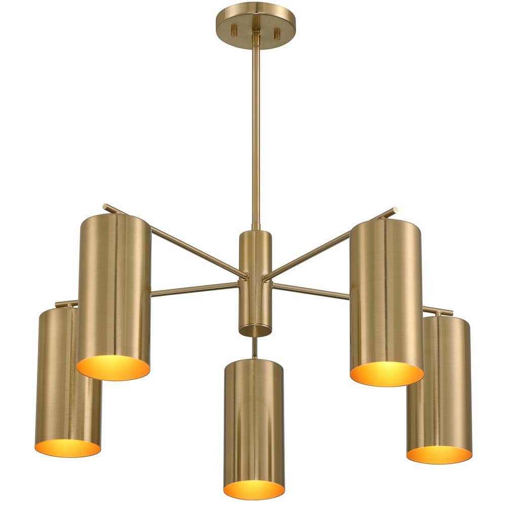 Noble Brass 5-Light Adjustable Metal Chandelier