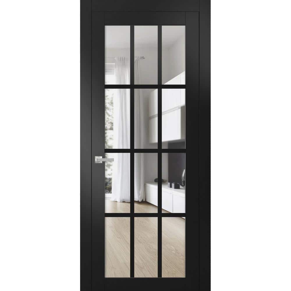 36 in. x 84 in. 1-Panel Black Matte Finished MDF Sliding Door with Hardware price history on PriceWatchPro