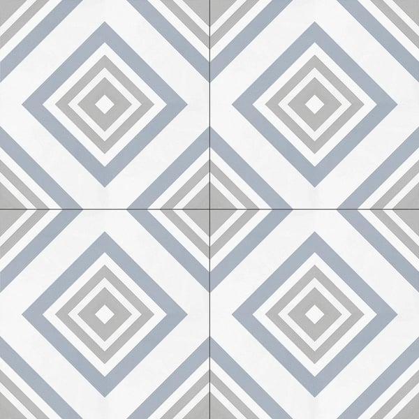 ANDOVA Bliss Kosta Blue/Gray/White 8 in. x 8 in. Porcelain Matte European Floor and Wall Tile Sample