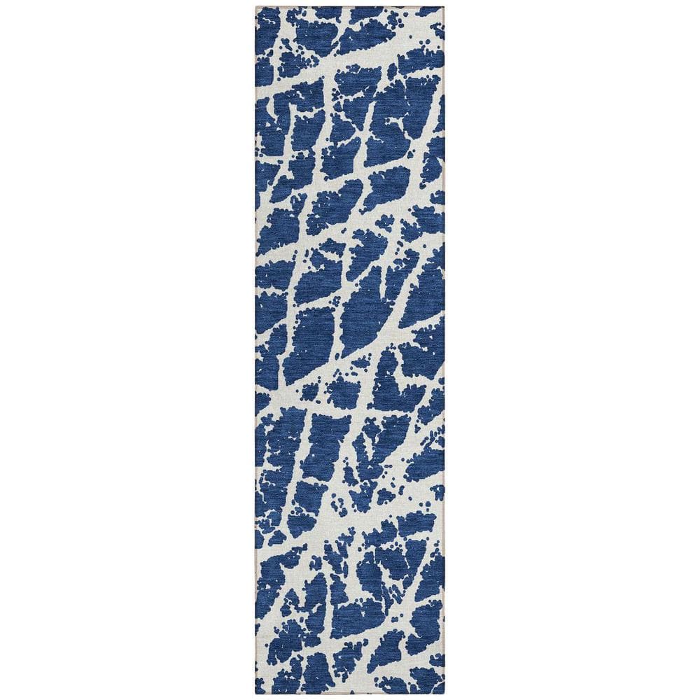 Blue and White 2 ft. x 7 ft. Abstract Indoor / Outdoor Area Rug price history on PriceWatchPro