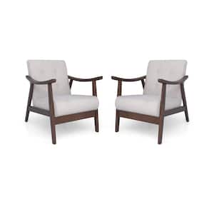 Chabani Mid-Century Modern Tufted Beige Fabric Accent Chairs (Set of 2)