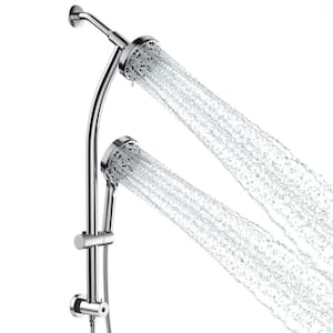 8-Spray Patterns with 1.8 GPM 4.7 in. Wall Mount Dual Shower Heads in Chrome