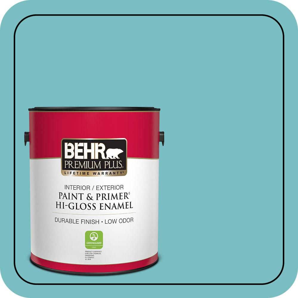 1 gal. #M460-4 Pure Turquoise Hi-Gloss Enamel Interior/Exterior Paint & Primer price history on PriceWatchPro