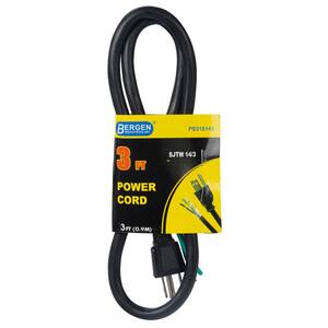 3 ft. 14/3 SJTW 3-Wire Appliance/Power Tool Cord, Black