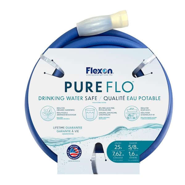 Flexon PureFlo 5/8 in x 25 ft. BPA Free Drinking Water Safe Garden Hose