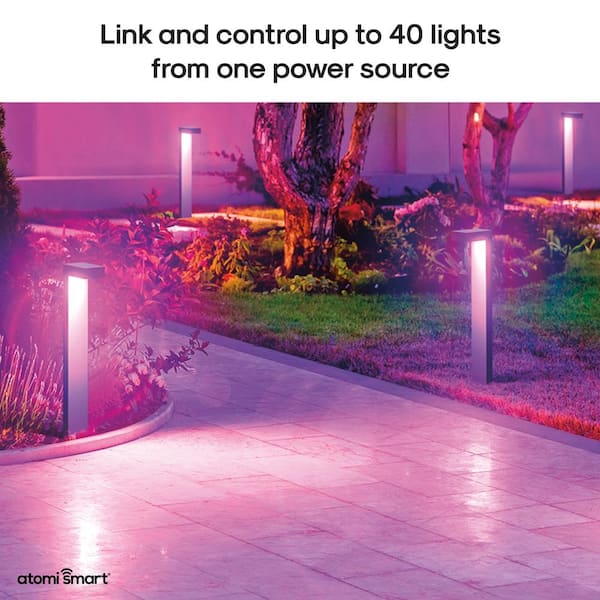 Smart Wi-Fi Plug-In Powder Coated Aluminum Black LED Path Light Extension Kit with Smart Wi-Fi Control (2-Pack)