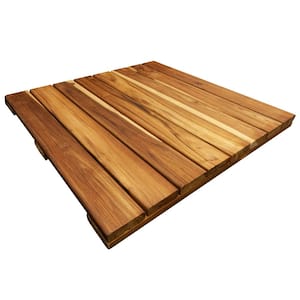 WiseTile 2 ft. x 2 ft. Solid Hardwood Plantation Teak Deck Tile in Brown (1 Tile)