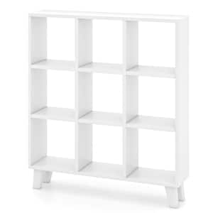 35 in. Tall White Engineered Wood 3-Shelf Modern Bookcase with Adjustable Shelves, Open Storage, Cubes, Storage