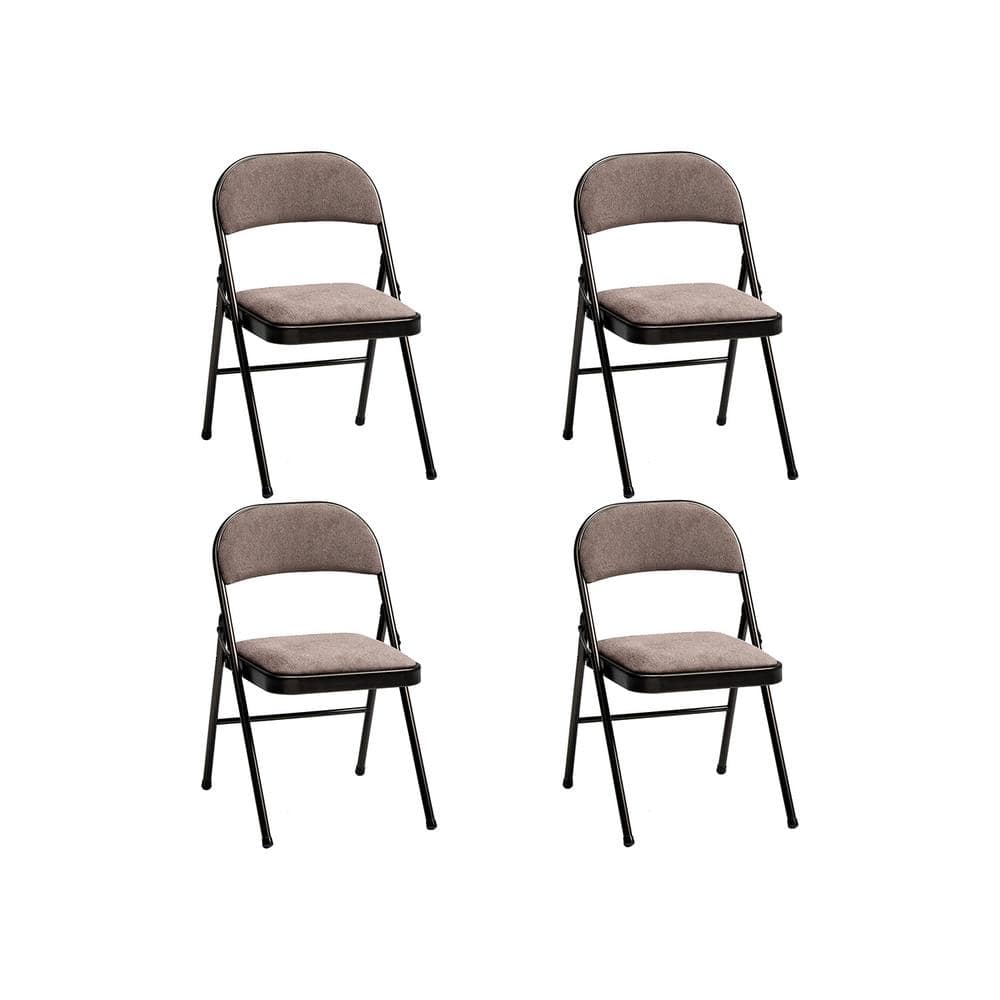 16 in. x 16 in. Deluxe Corrin Metal Padded Folding Chairs with Seat (4