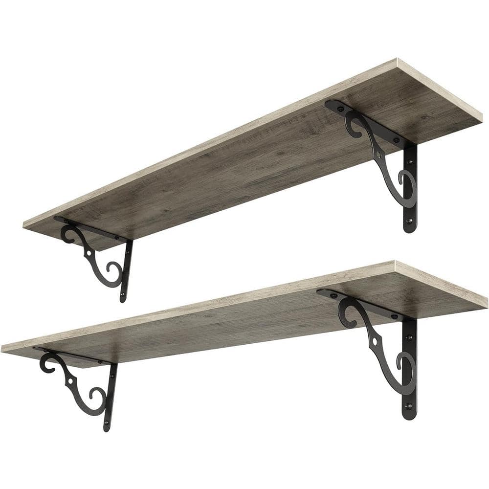 39.4 in. W x 7.9 in. D Grey Decorative Wall Shelf