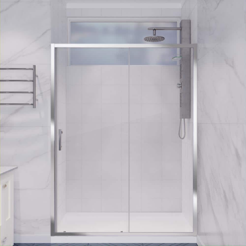 Halberd Series 48 in. x 72 in. H Sliding Framed Shower Door in Polished Chr
