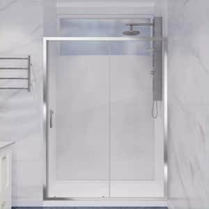 Halberd 48 in. x 72 in. Framed Sliding Shower Door with TSUNAMI GUARD in Polished Chrome