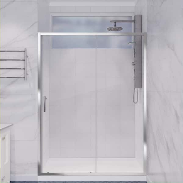 ANZZI Halberd Series 48 in. x 72 in. H Sliding Framed Shower Door in Polished Chrome with Tsunami Guard Tempered Glass