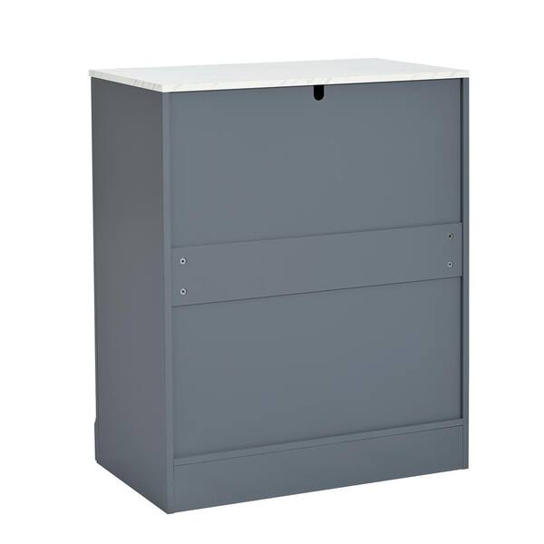 Siavonce 32-in H x 12-in W x 24-in D White MDF Utility Storage Cabinet with Adjustable Shelves