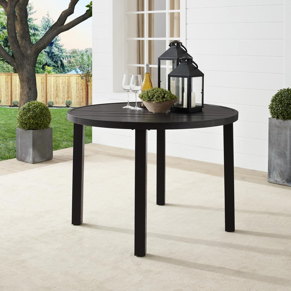 Kaplan 45" Round Oil Rubbed Bronze Outdoor Dining Table