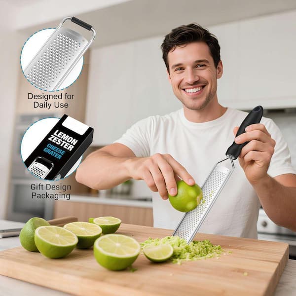 JFVKAF Stainless Steel Lemon Zester & Cheese Grater with Non-Slip