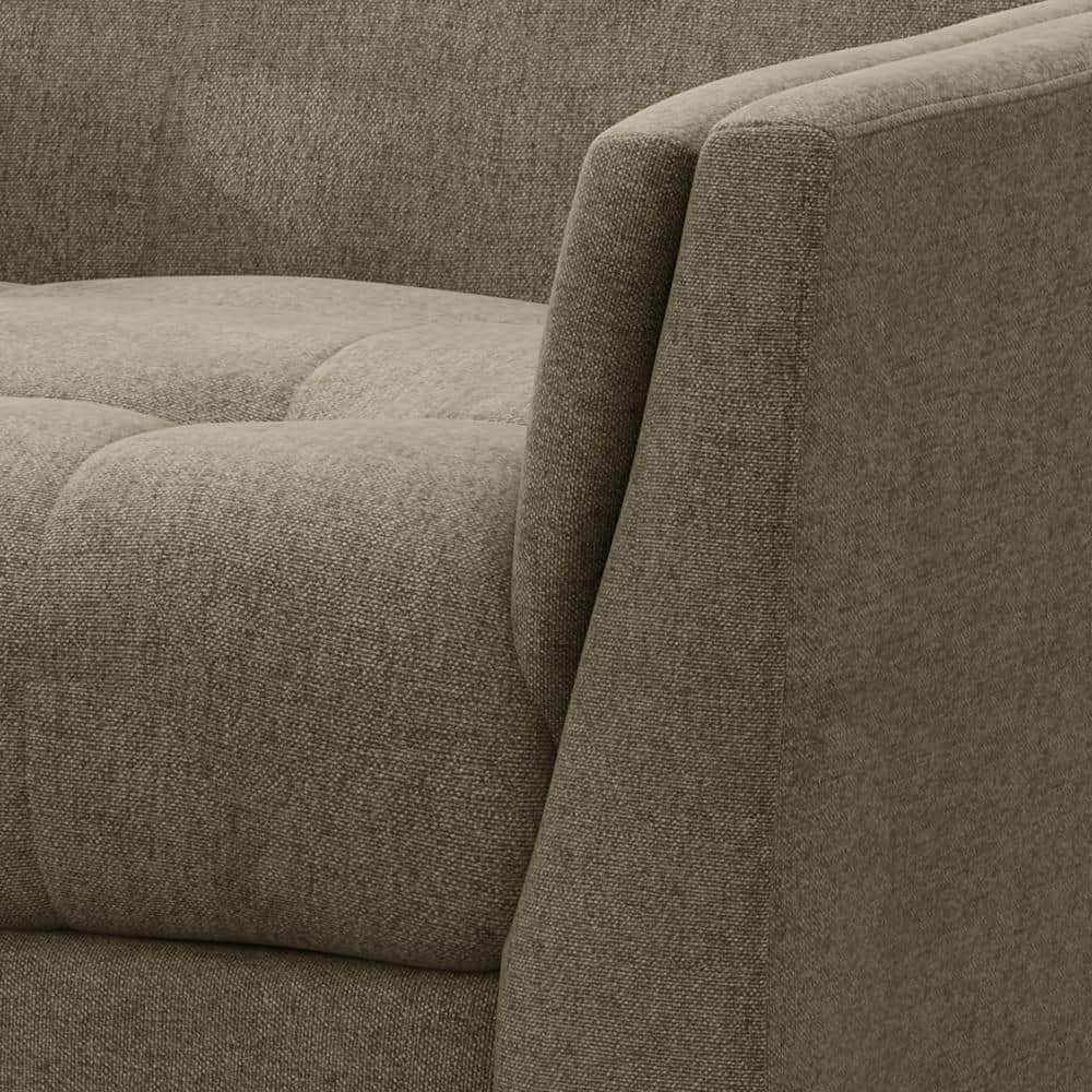 Mocha Modern Handcrafted Wood Accent Chair with Tufted Detail