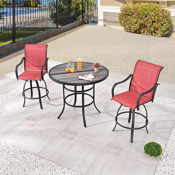 Patio Festival 3-Piece Round Metal Outdoor Dining Set