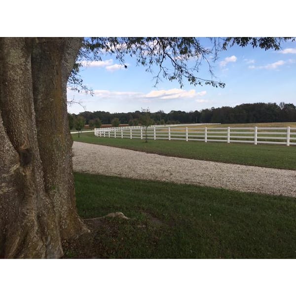Weatherables 60 in. H x 320 ft. L 4-Rail White Vinyl Complete Ranch Rail Fence Project Pack