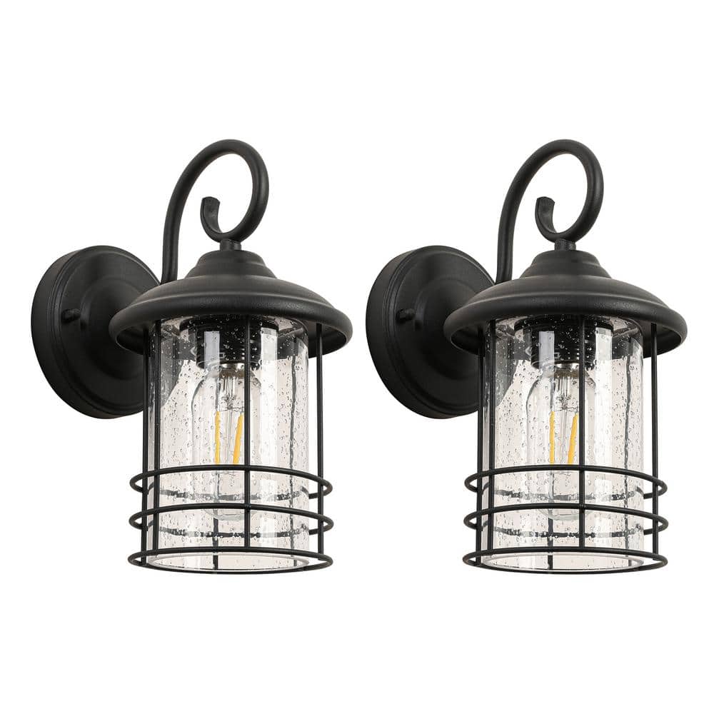 2-Pakes 1 waterproof outdoor wall light, outdoor wall light, matte black