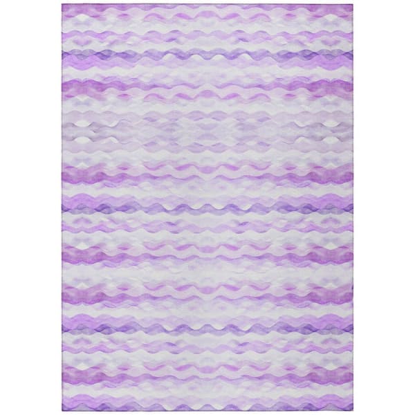 Surfside Purple 9 ft. x 12 ft. Geometric Indoor/Outdoor area rug