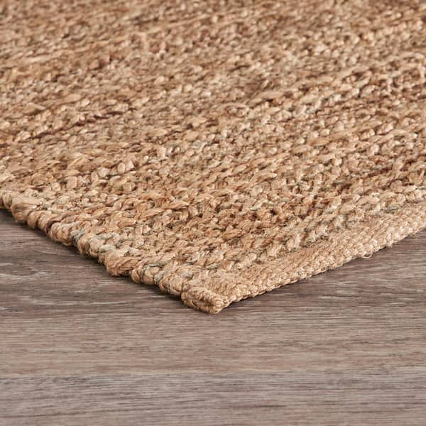 LR Home Finn Contemporary Tan/Brown/Green 7 ft. 9 in. x 9 ft. 9 in.  Handwoven Braided Natural Jute and Chenille Area Rug FRESH00042ASO7999 -  The Home Depot