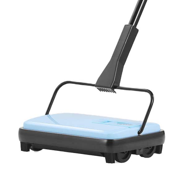 Blue Manual Cordless Carpet Sweeper-Pet Hair/Dust Cleaning Home Office