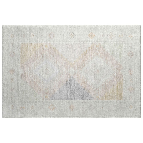 Dream Shag Premium Machine Washable Abstract ADS177 Gray 2 ft. x 3 ft. Accent Rug