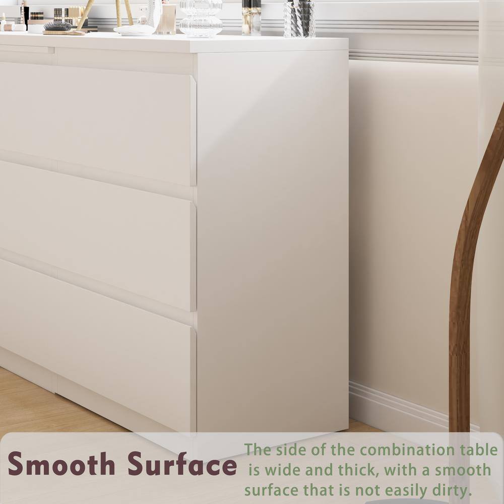 9-Drawer Retractable Dresser Bedroom Storage Organizer with Rotatable Table - thumbnail 7