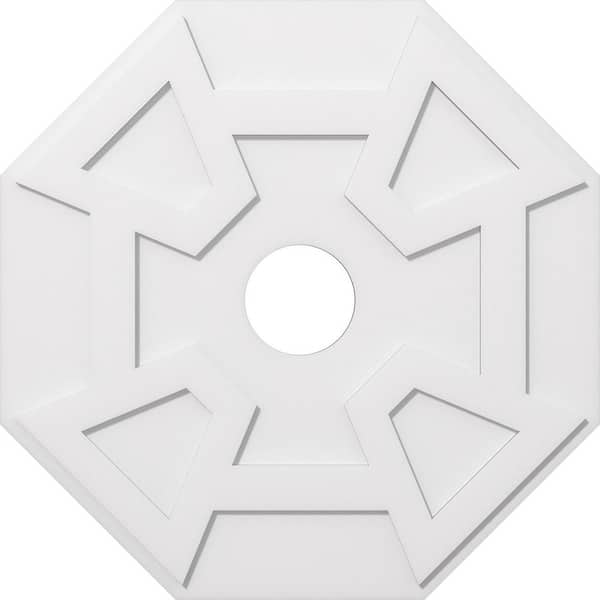 Ekena Millwork 1 in. P X 13-1/4 in. C X 38 in. OD X 7 in. ID Logan Architectural Grade PVC Contemporary Ceiling Medallion