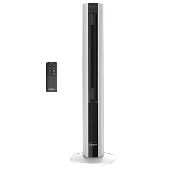 DUO Series 1500 W 42 in White Indoor Electric Tower Ceramic All Season Space Heater and Fan Combo with Control for Home