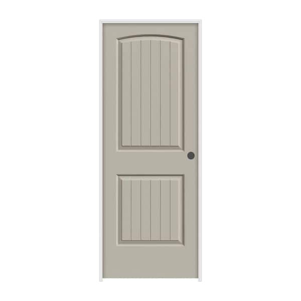 JELD-WEN 28 in. x 80 in. Santa Fe Desert Sand Left-Hand Smooth Solid Core Molded Composite MDF Single Prehung Interior Door